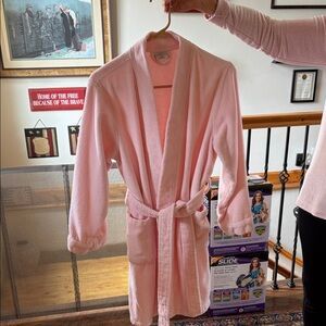 Soft Lightweight Pink Plush Robe for Women